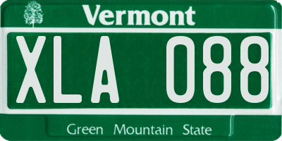 VT license plate XLA088