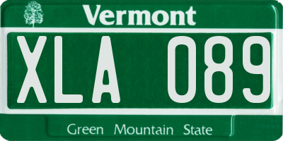 VT license plate XLA089