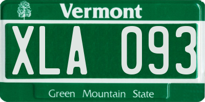 VT license plate XLA093