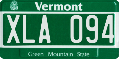 VT license plate XLA094