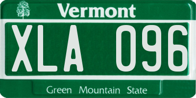 VT license plate XLA096