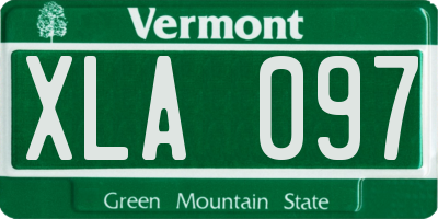 VT license plate XLA097