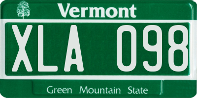 VT license plate XLA098