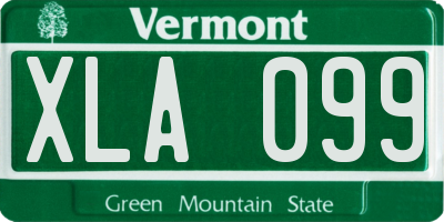 VT license plate XLA099