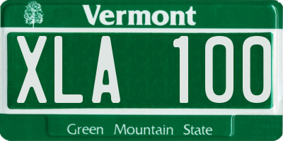 VT license plate XLA100