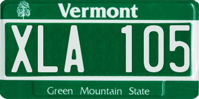 VT license plate XLA105