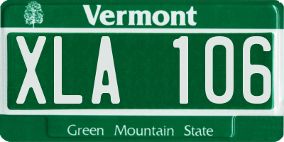 VT license plate XLA106