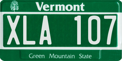 VT license plate XLA107