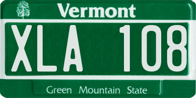 VT license plate XLA108