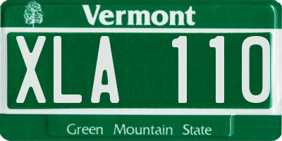 VT license plate XLA110