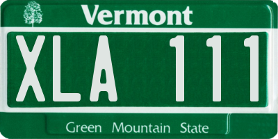 VT license plate XLA111