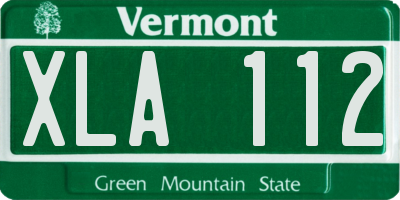 VT license plate XLA112