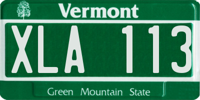 VT license plate XLA113