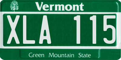 VT license plate XLA115