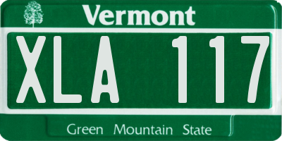 VT license plate XLA117