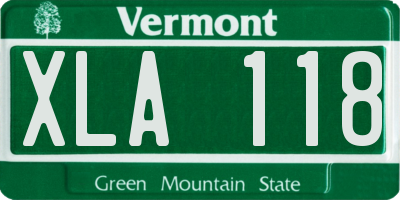 VT license plate XLA118