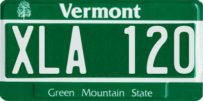 VT license plate XLA120
