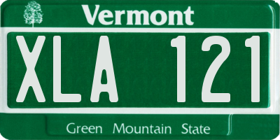 VT license plate XLA121