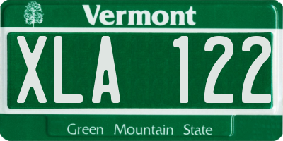 VT license plate XLA122