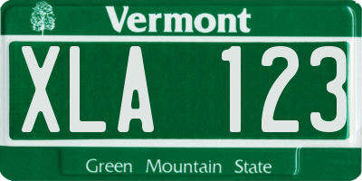 VT license plate XLA123