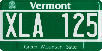 VT license plate XLA125
