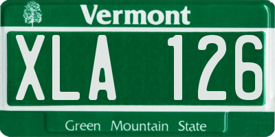 VT license plate XLA126