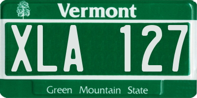 VT license plate XLA127