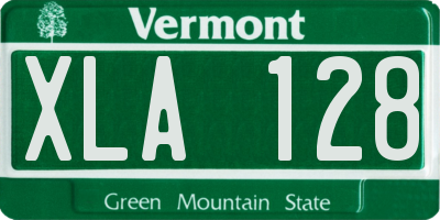 VT license plate XLA128