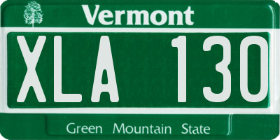 VT license plate XLA130