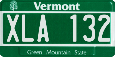 VT license plate XLA132