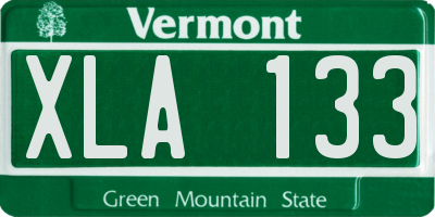 VT license plate XLA133