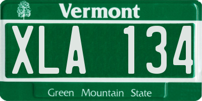 VT license plate XLA134