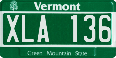 VT license plate XLA136