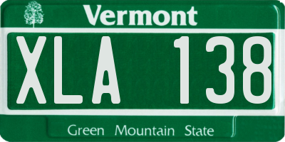 VT license plate XLA138