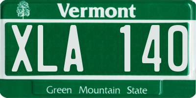 VT license plate XLA140