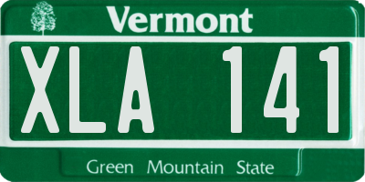 VT license plate XLA141