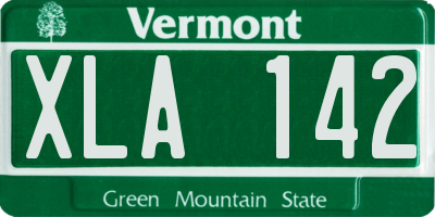 VT license plate XLA142