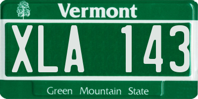 VT license plate XLA143