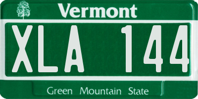 VT license plate XLA144