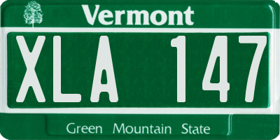 VT license plate XLA147
