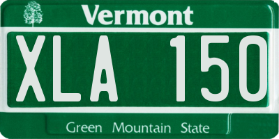 VT license plate XLA150