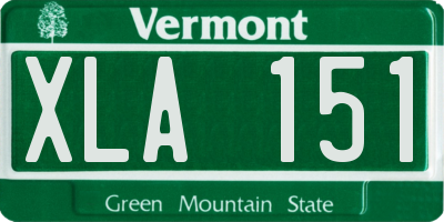 VT license plate XLA151