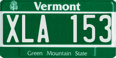 VT license plate XLA153