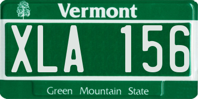 VT license plate XLA156