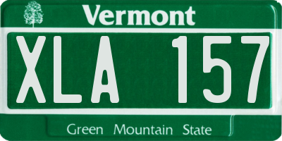 VT license plate XLA157