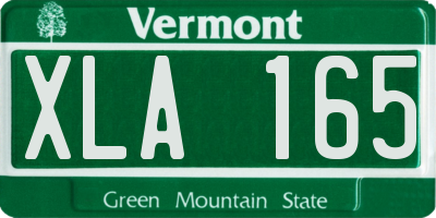 VT license plate XLA165