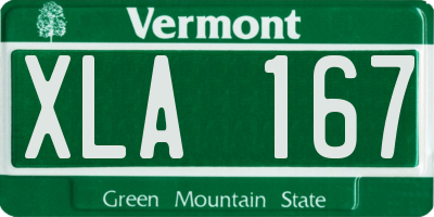 VT license plate XLA167