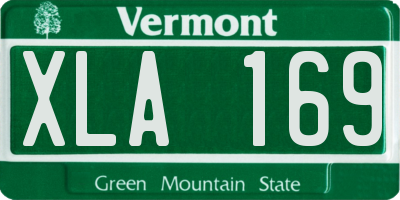 VT license plate XLA169