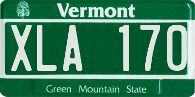 VT license plate XLA170