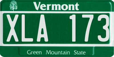 VT license plate XLA173